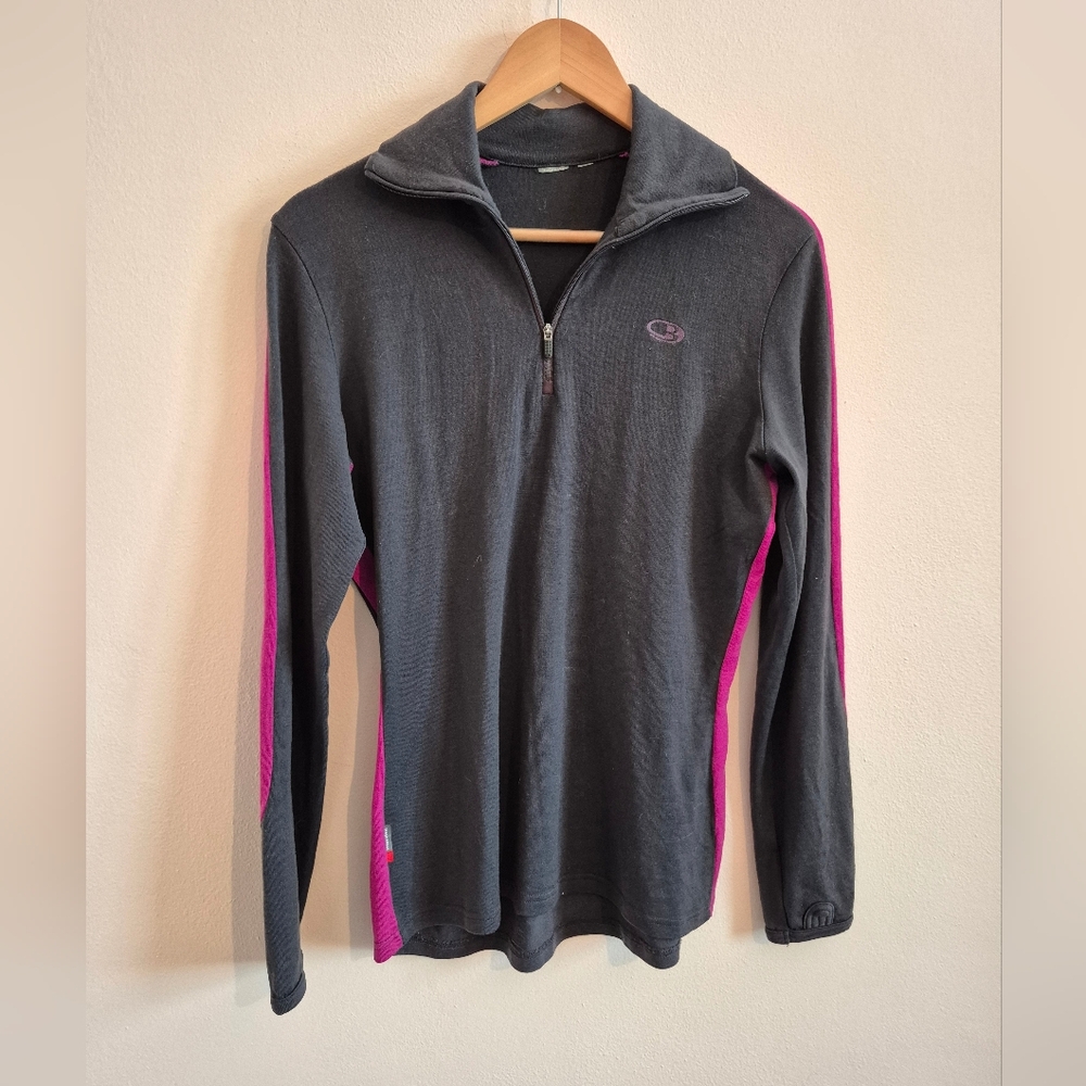100% Merino Wool Icebreaker 1/4 Zip Sweater Size Large